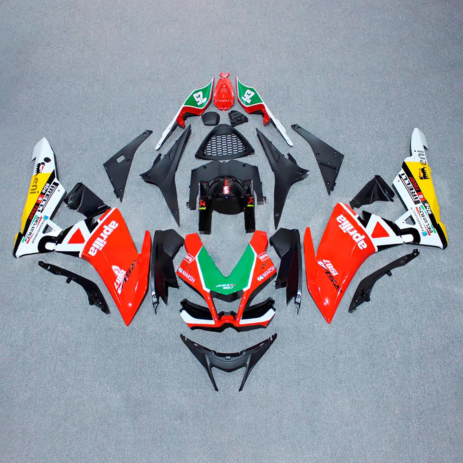 Amotopart 2009-2015 Aprilia RSV4 1000 Yellow Green Red Black Fairing Kit