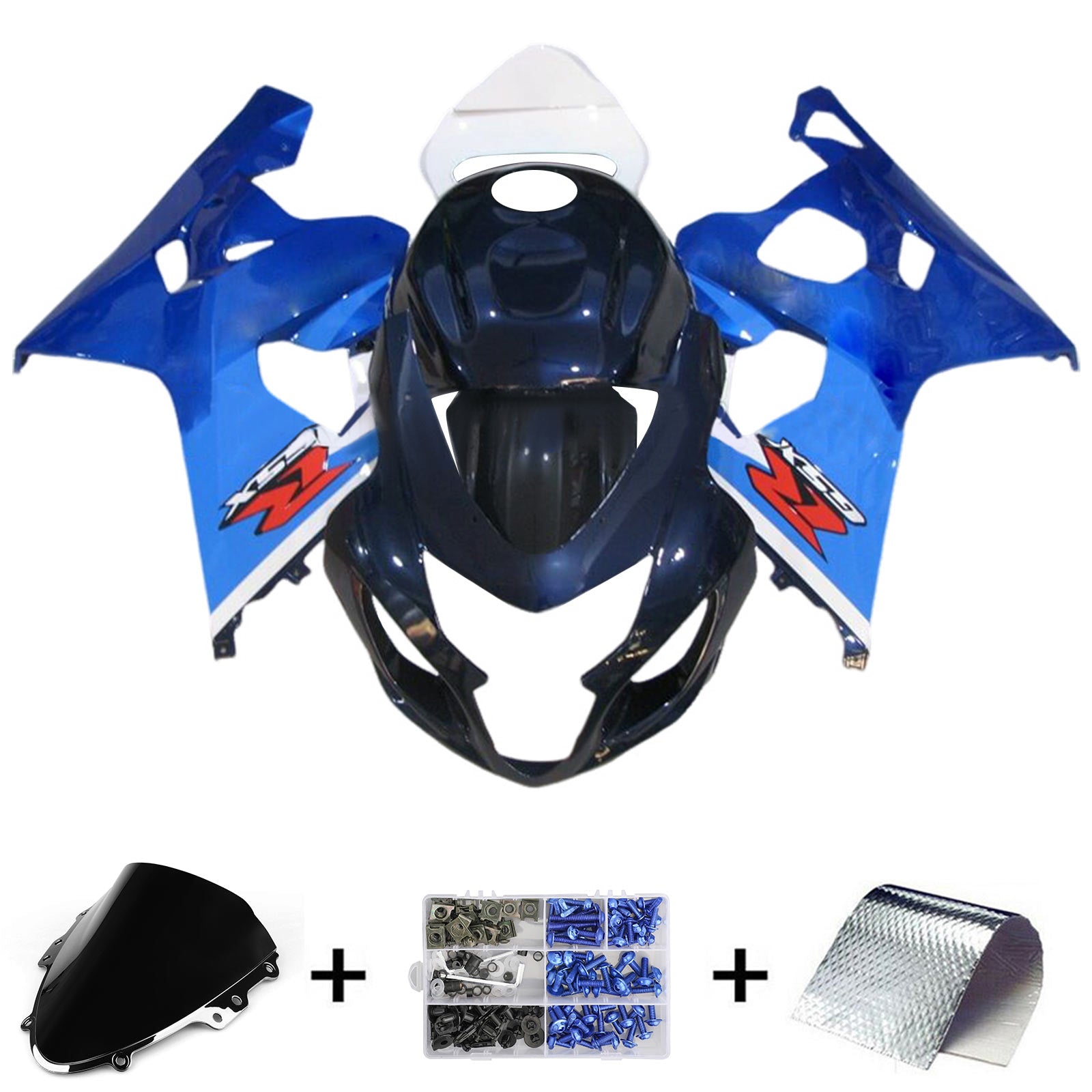 Amotopart 2004-2005 K4 GSXR 600/750 Suzuki Kit de carénage bleu dégradé