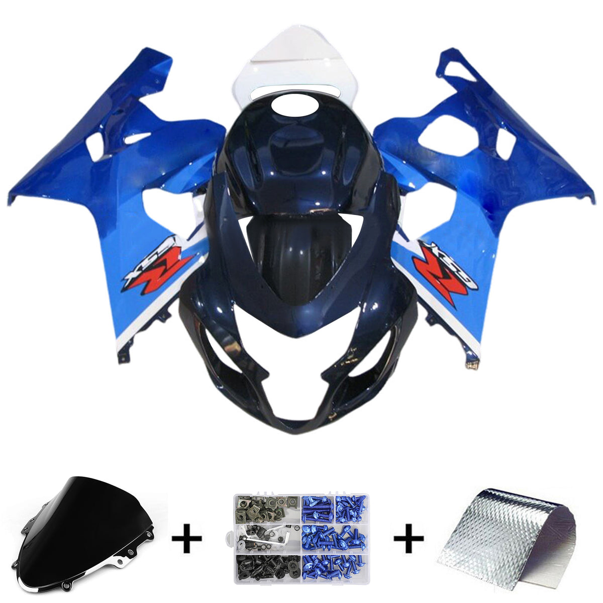 Amotopart 2004-2005 K4 GSXR 600/750 Suzuki Gradient Blue Fairing Kit