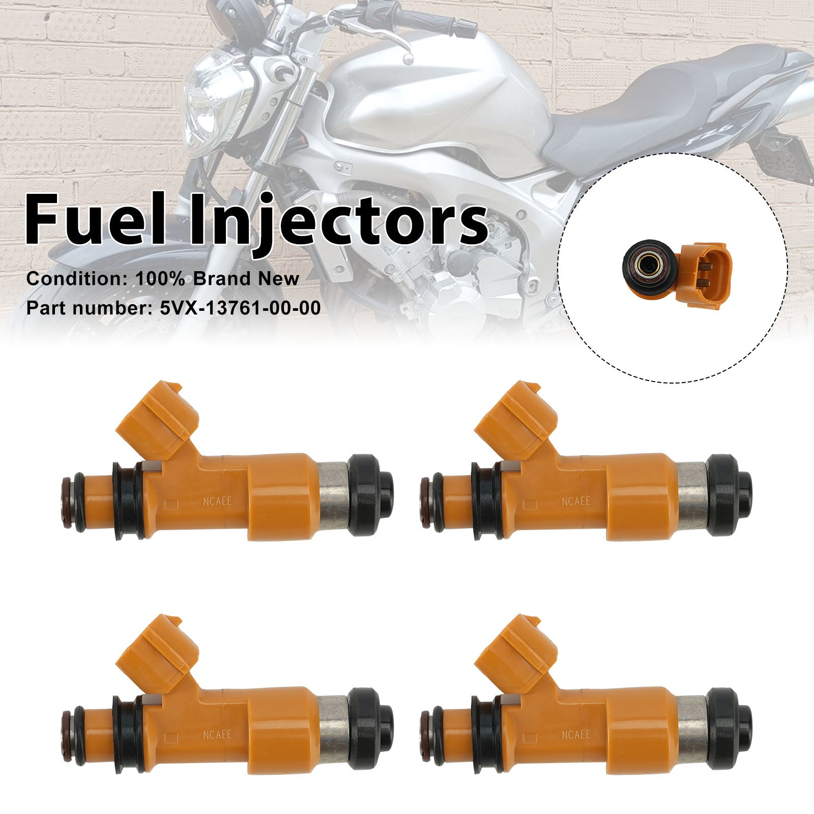 09-17 Yamaha FZ6 04-09 FZ6R 4PC Injecteurs de carburant 5VX-13761-00-00