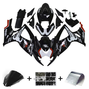 Amotopart 2006-2007 K6 GSXR 600/750 Suzuki Black&White Accents Fairing kit