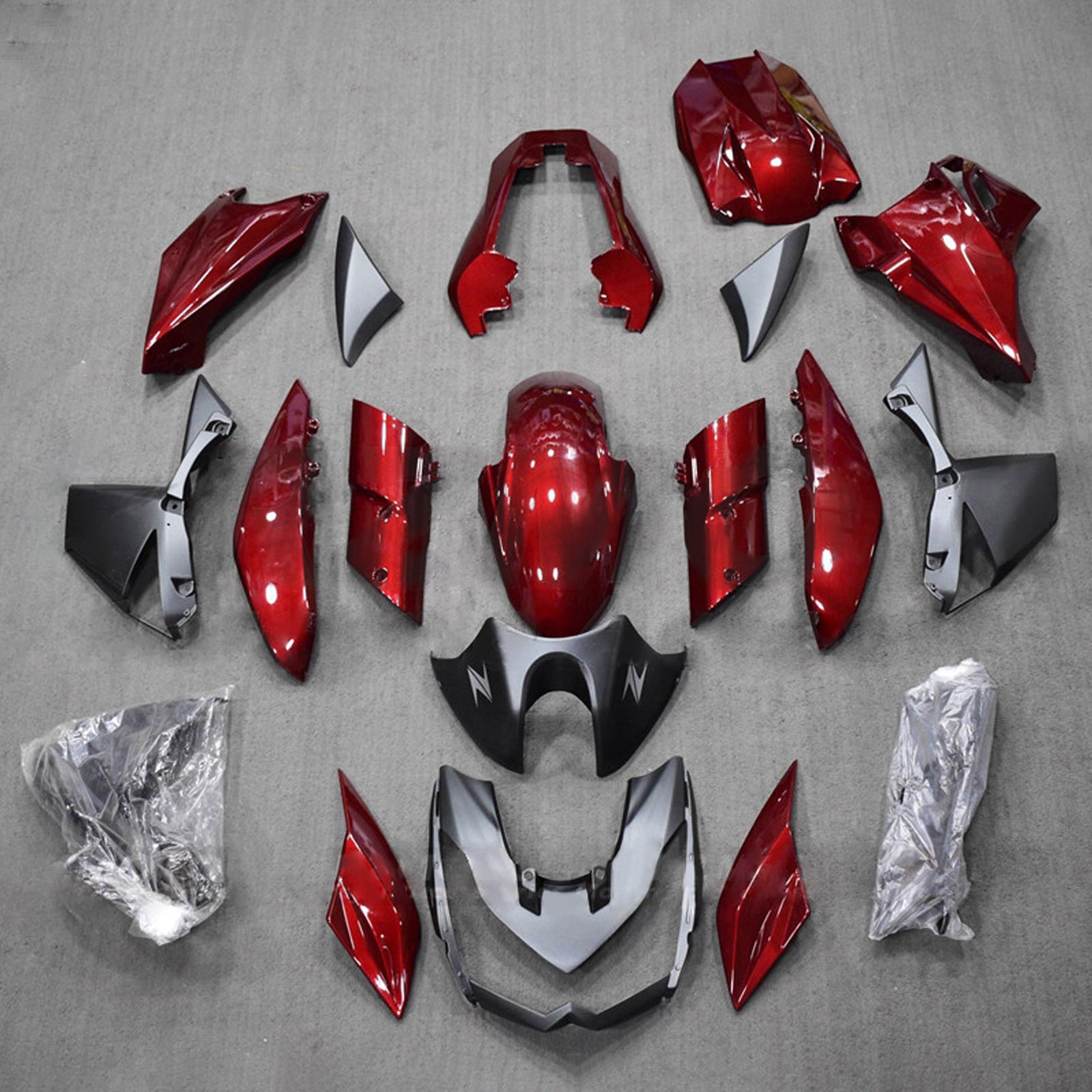 Amotopart 2010-2013 Kawasaki Z1000 Red Black Fairing Kit
