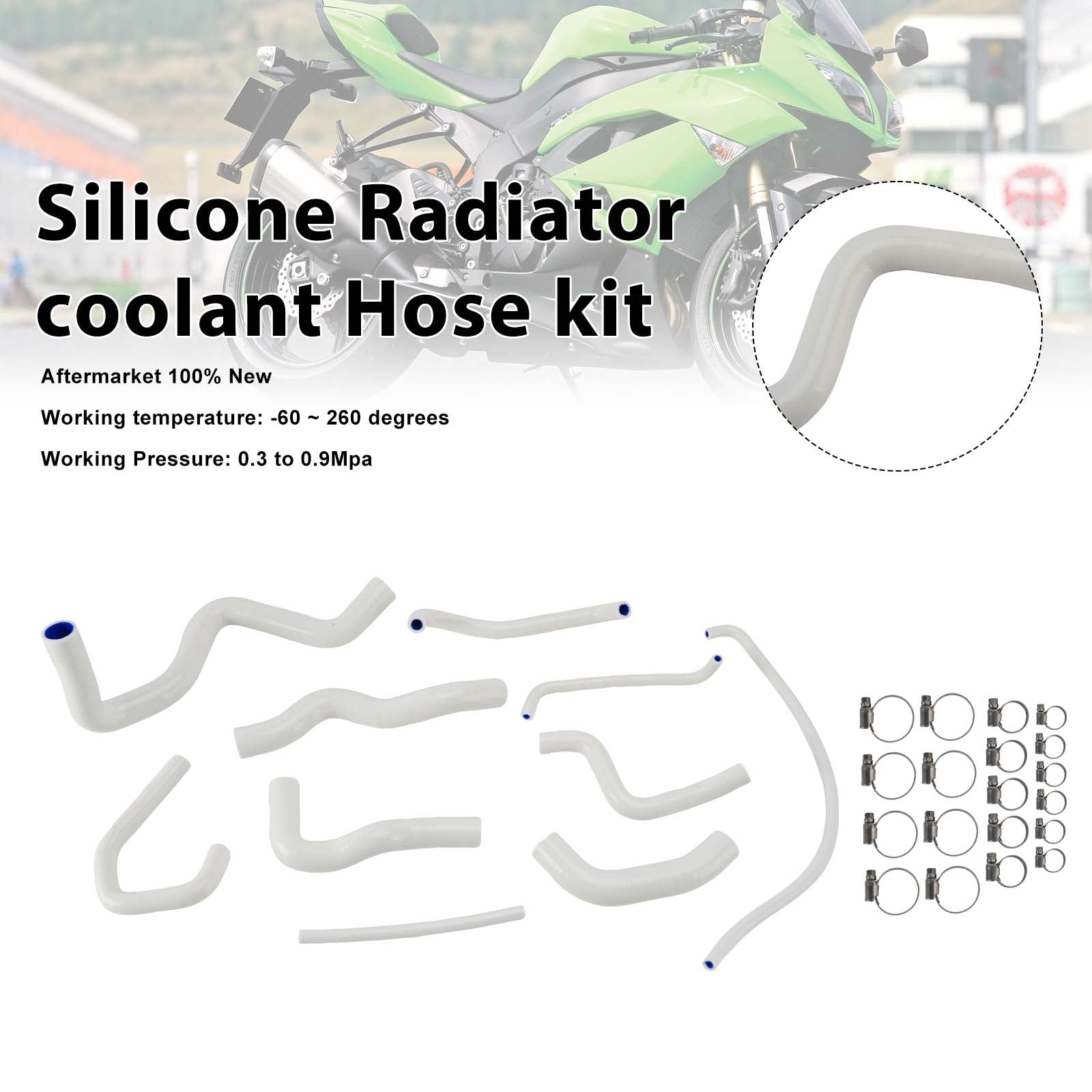 09-26 Kit de mangueira de refrigeração do radiador de silicone Kawasaki Ninja 636 ZX-6R