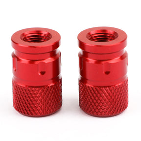 Pair CNC Red Anti-Thief Tire Valve Stem Caps For Car Truck Bike Motorcycle