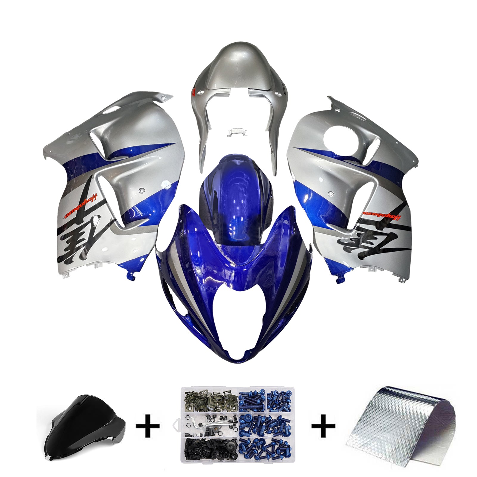 Amotopart 1999-2007 Suzuki Hayabusa GSX1300R Blue Silberverkaufskit