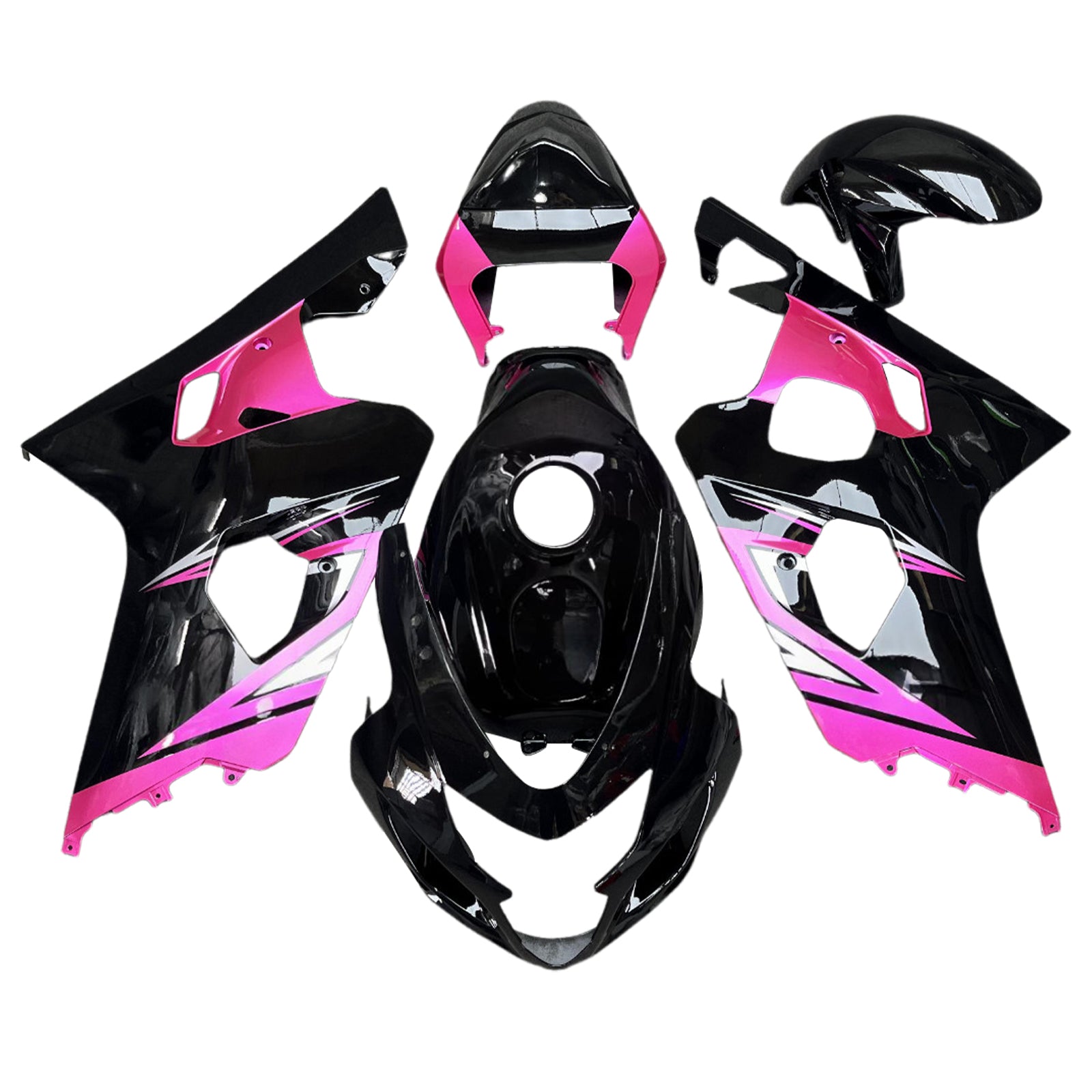 Amotopart 2004-2005 Suzuki GSXR 600/750 Black Pink Fairing Kit