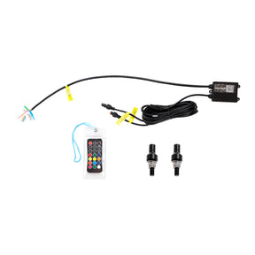 2X 2ft RGB LED APP Whip Lights Antenne mit Flaggen-Fernbedienung für Polaris UTV ATV