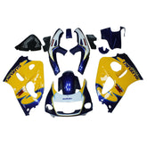 Amotopart Verkleidungsset für Suzuki GSXR600 1996–2000, GSXR750 1996–1999, Blau und Gelb, Stil 1