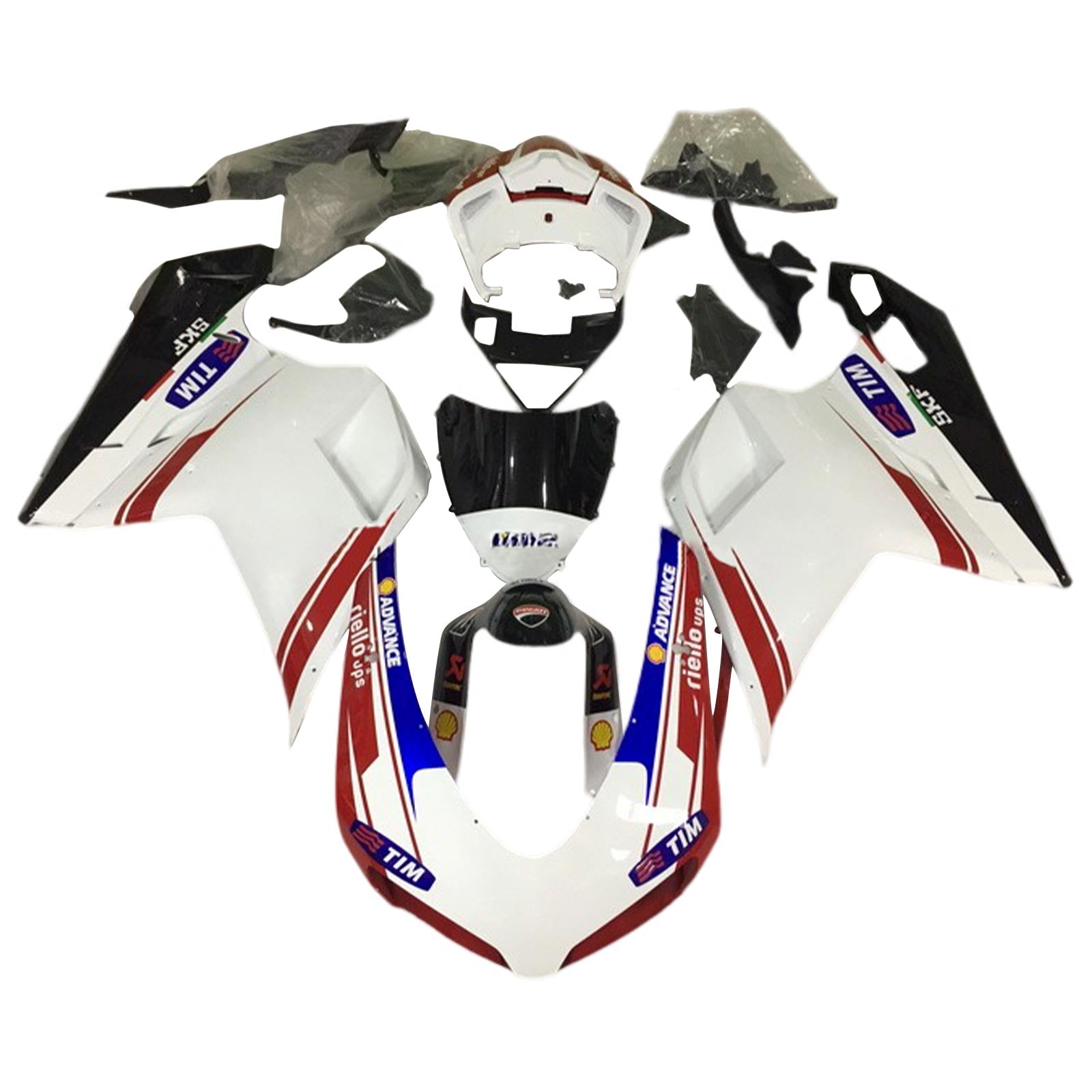 Amotopart All Years Ducati 1098 1198 848 Red&White Style10 Fairing Kit