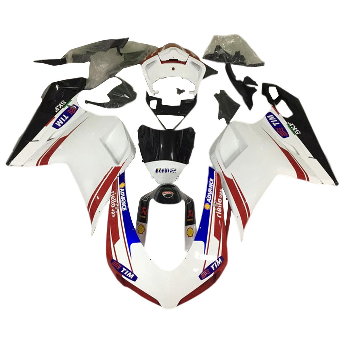 Amotopart 2007-2012 Ducati 1098 1198 848 Rot&amp;Weiß Style10 Verkleidungssatz