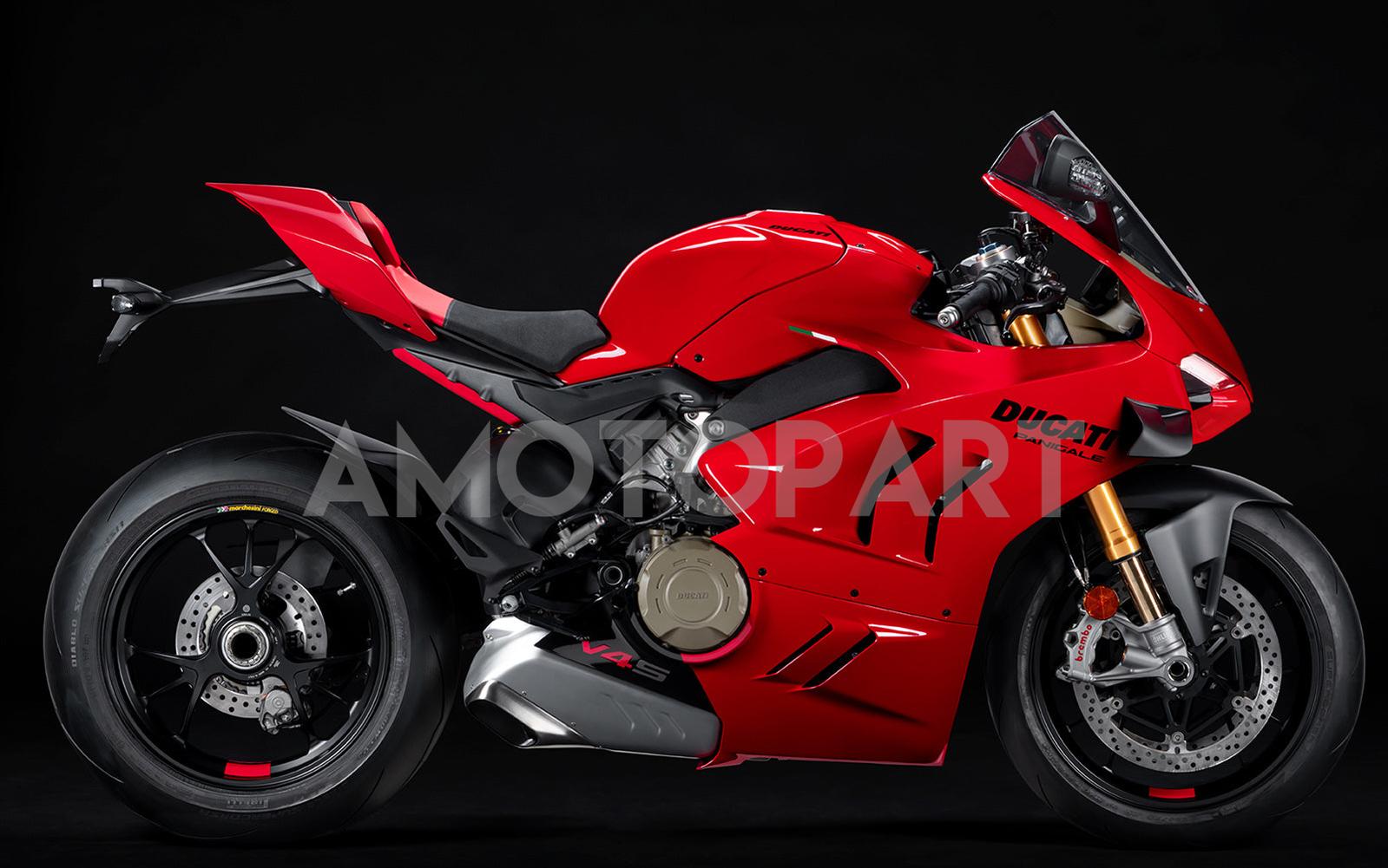 Amotopart Ducati 22-24 Panigale V4 V4S Black Red Fairing Kit