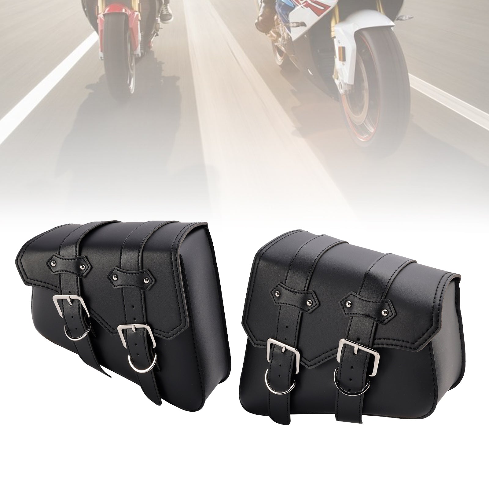 Scooter Motorcycle Side Tail Bag Saddlebag Color Matching Luggage Black 21L