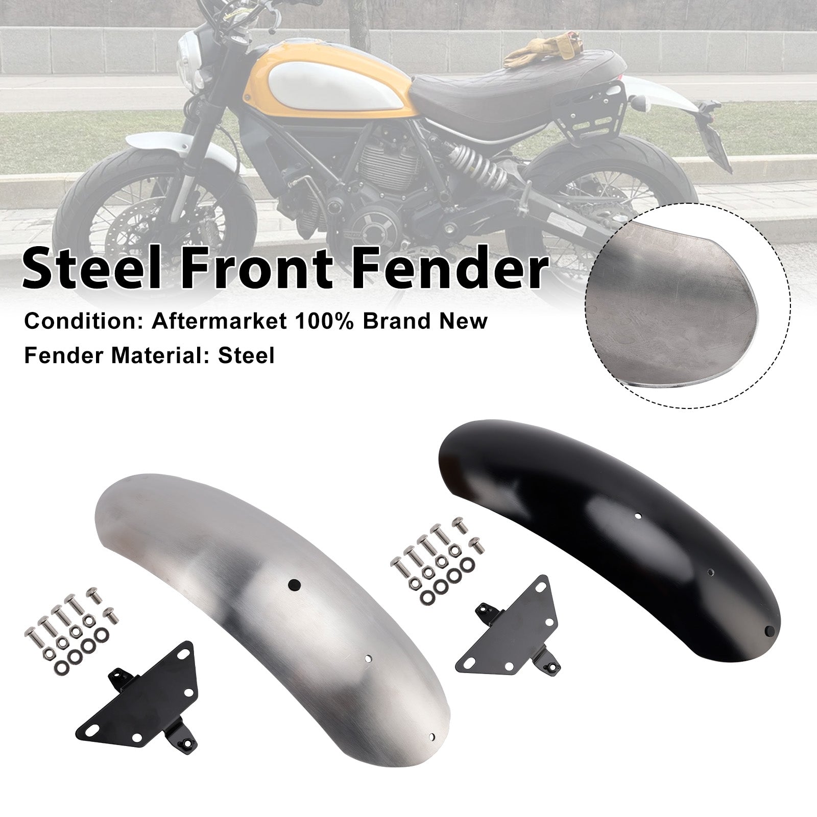 2015-2025 Ducati Scrambler 1100 800 stalen voorspatbordspatbord