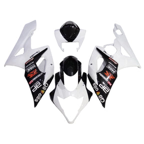 Amotopart 2005–2006 K5 GSXR1000 Suzuki Verkleidungsset mit weißen und schwarzen Akzenten