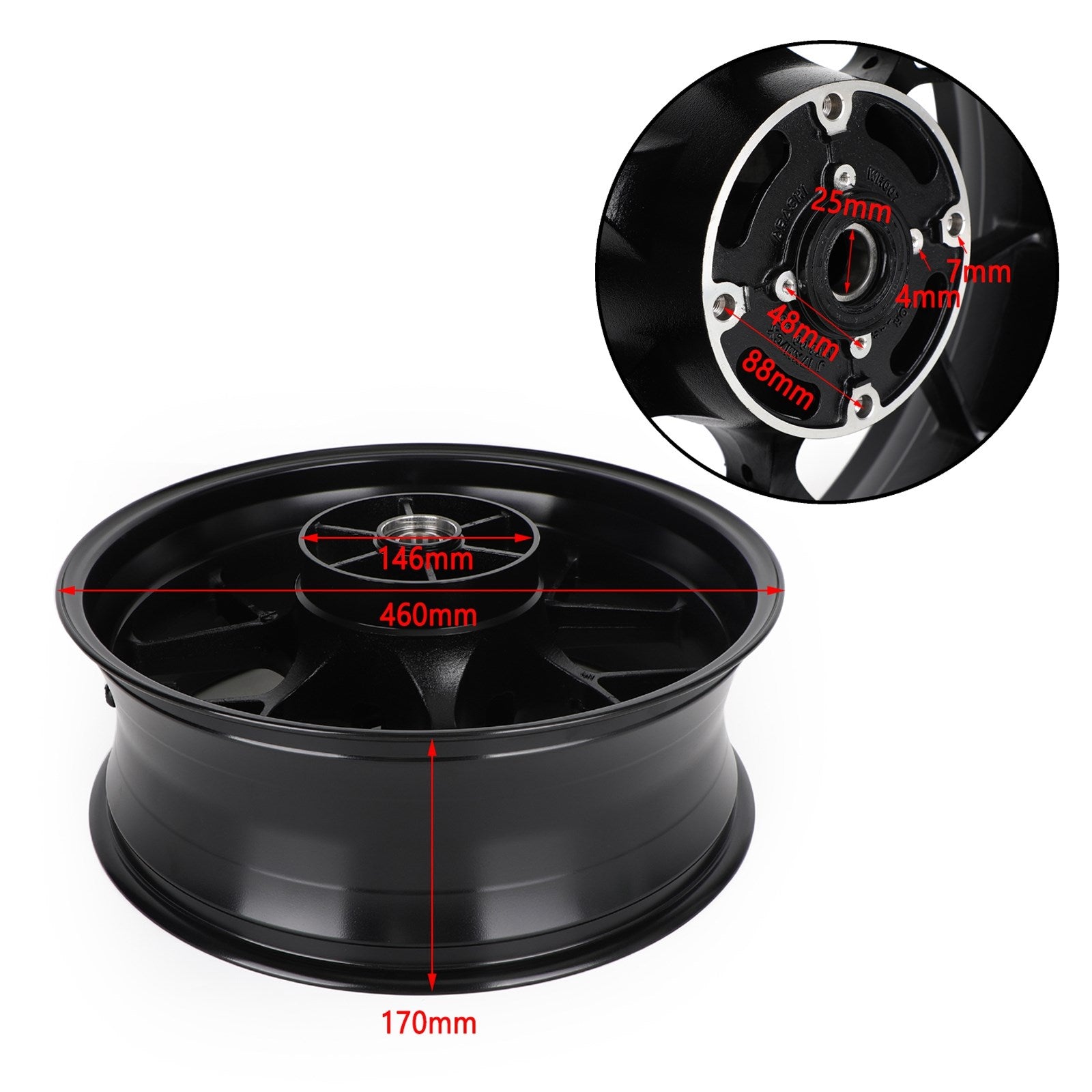 Black Rear Wheel Rim Fit for Honda CBR1000RR 2008-2016