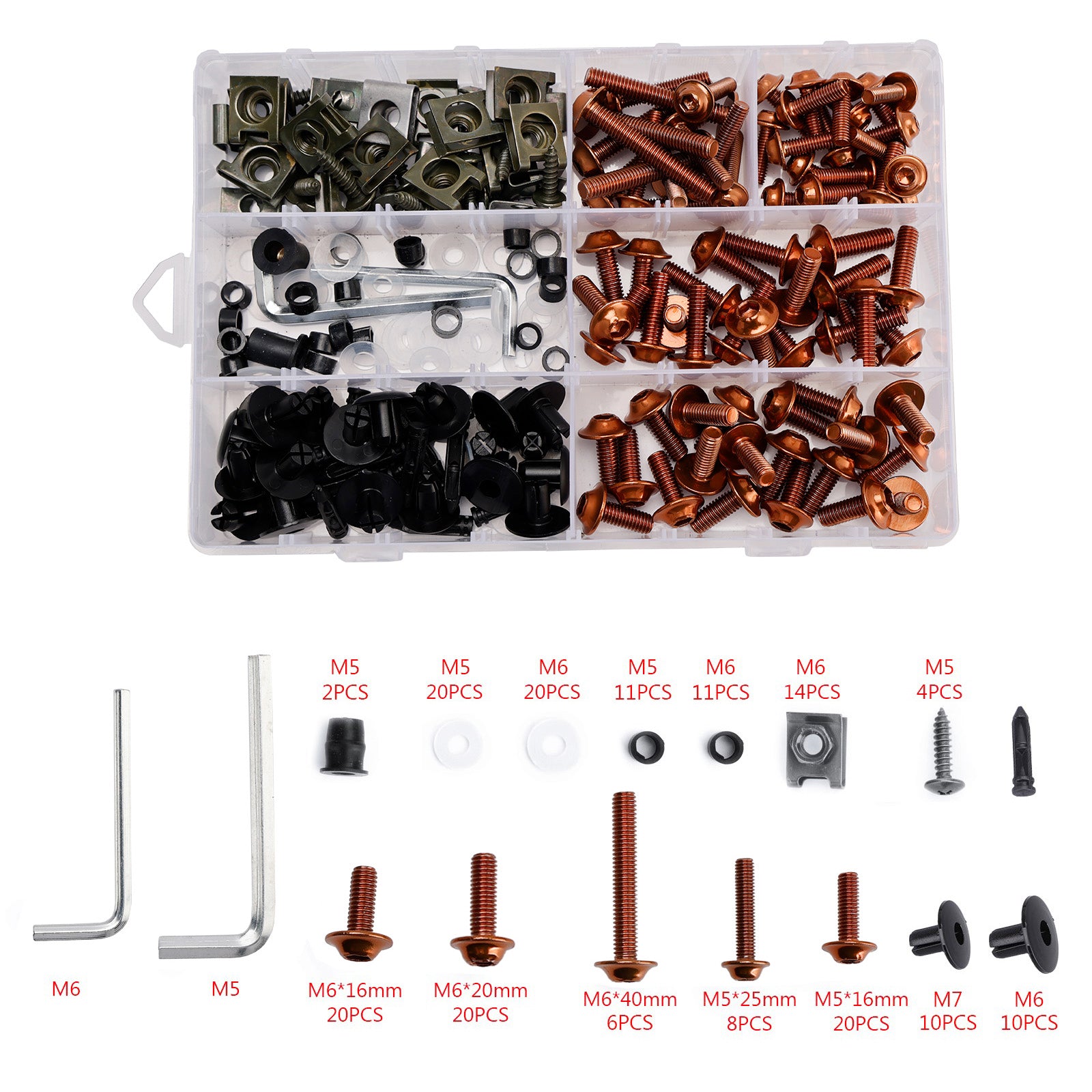 M5 + - M6 198 Clip Set Klemmen / Verkleidungsschrauben Teile Schrauben Schwarz