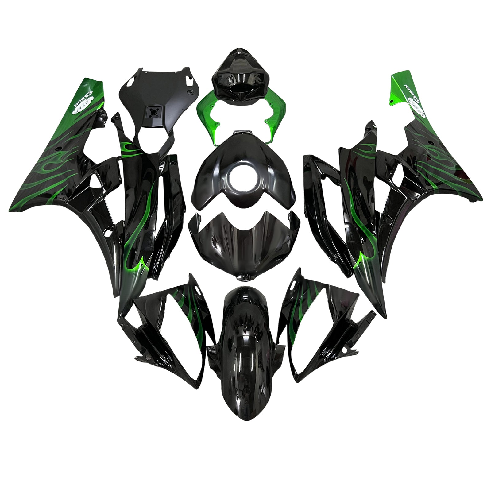 Amotopart 2006-2007 Yamaha YZF-R6 Black Fairing Kit