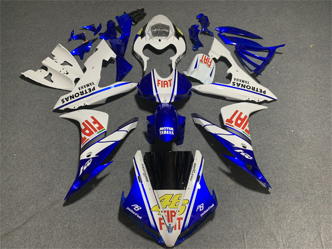 Amotopart Verkleidungsset für Yamaha YZF 1000 R1 2004–2006, Weiß und Blau, Style1