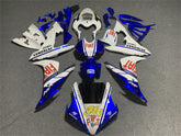 Amotopart Verkleidungsset für Yamaha YZF 1000 R1 2004–2006, Weiß und Blau, Style1