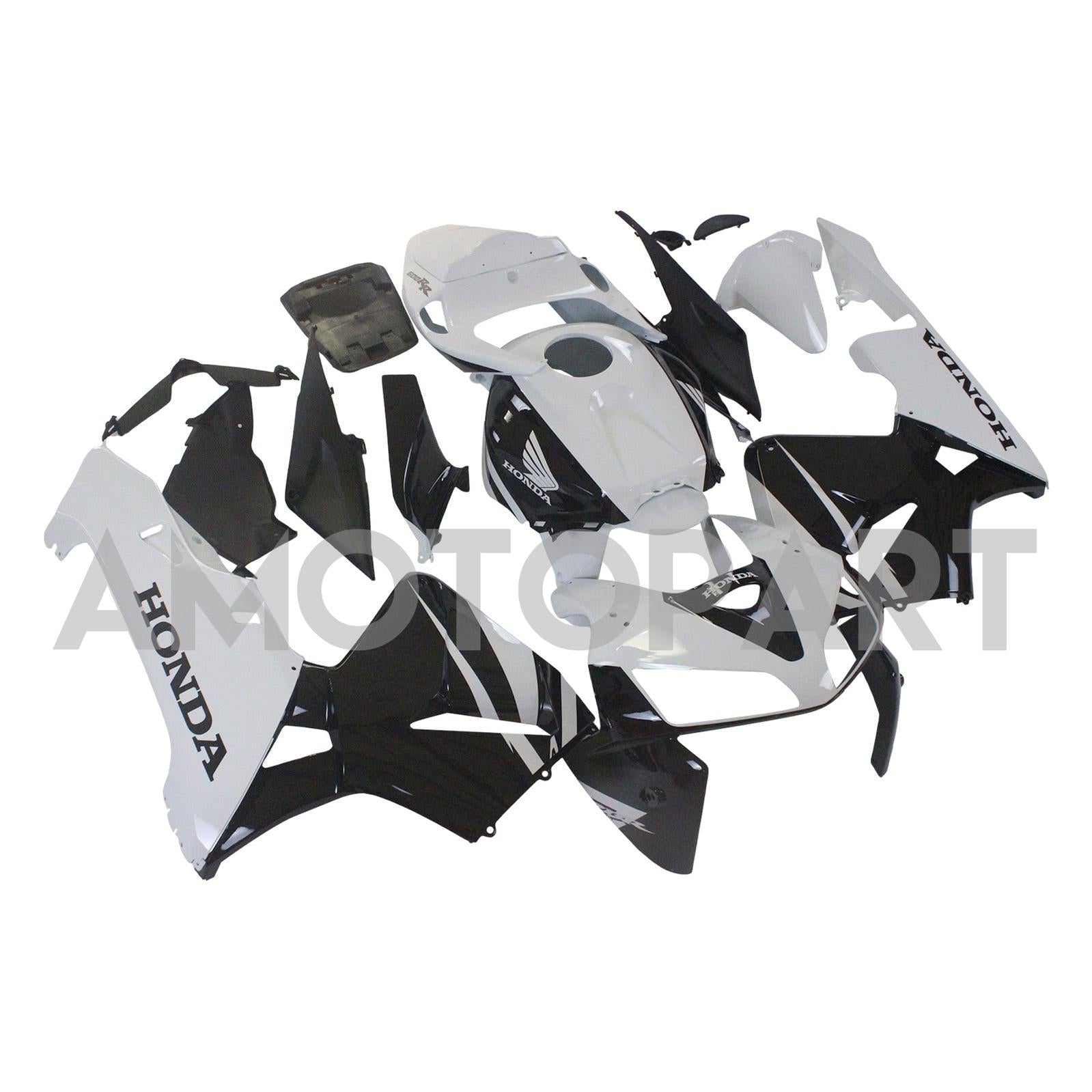 Amotopart 2005-2006 Honda CBR600RR White Black Fairing Kit