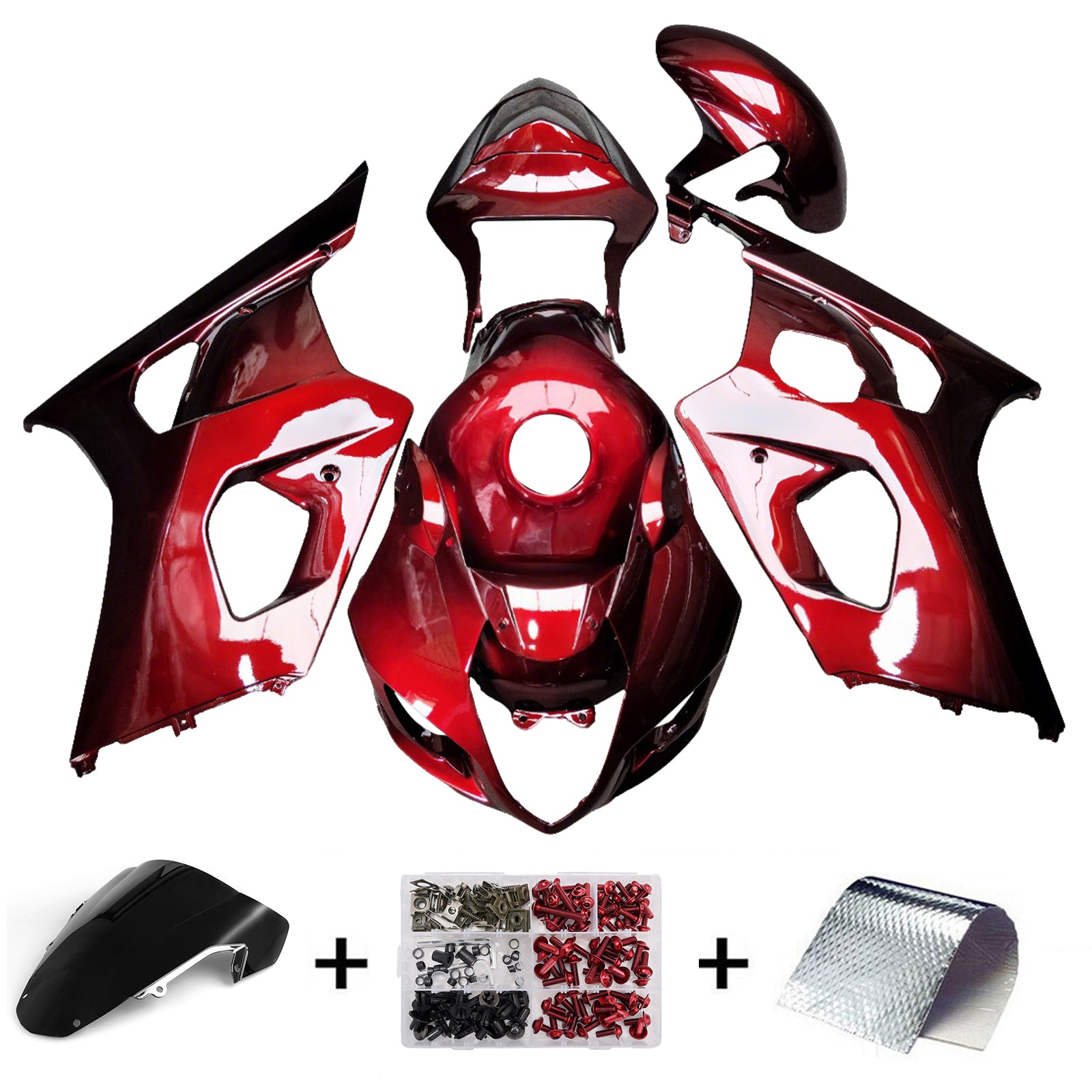 Amotopart 2003-2004 Suzuki GSXR1000 Red Fairing Kit