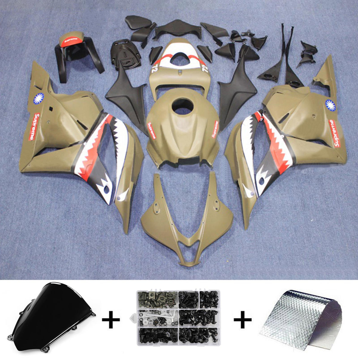 Amotopart 2009-2012 Honda CBR600RR Brown Black Fairing Kit
