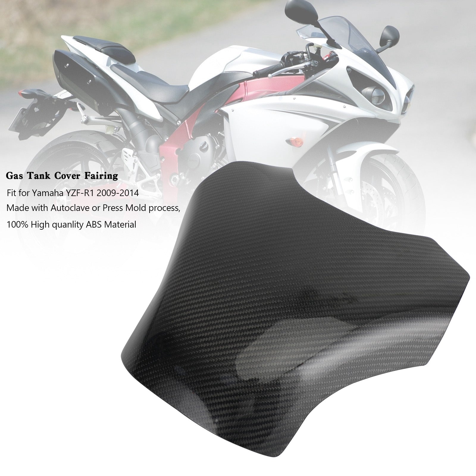 Gas Tank Cover Panel Fairing Protector For Yamaha YZF-R1 2009-2014 Carbon
