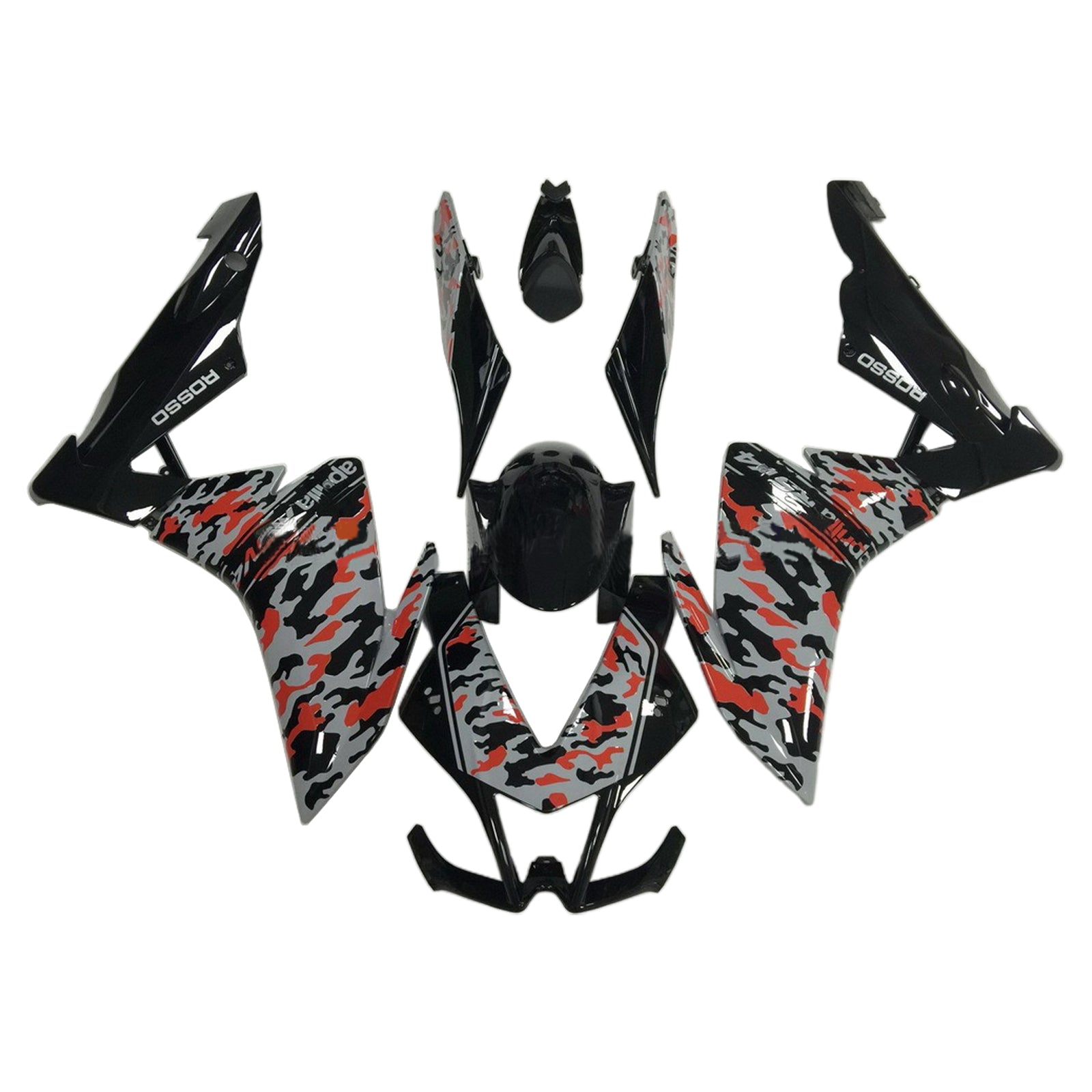 Amotopart 2009-2015 RSV4 1000 Aprilia Red&Grey Camo Fairing Kit