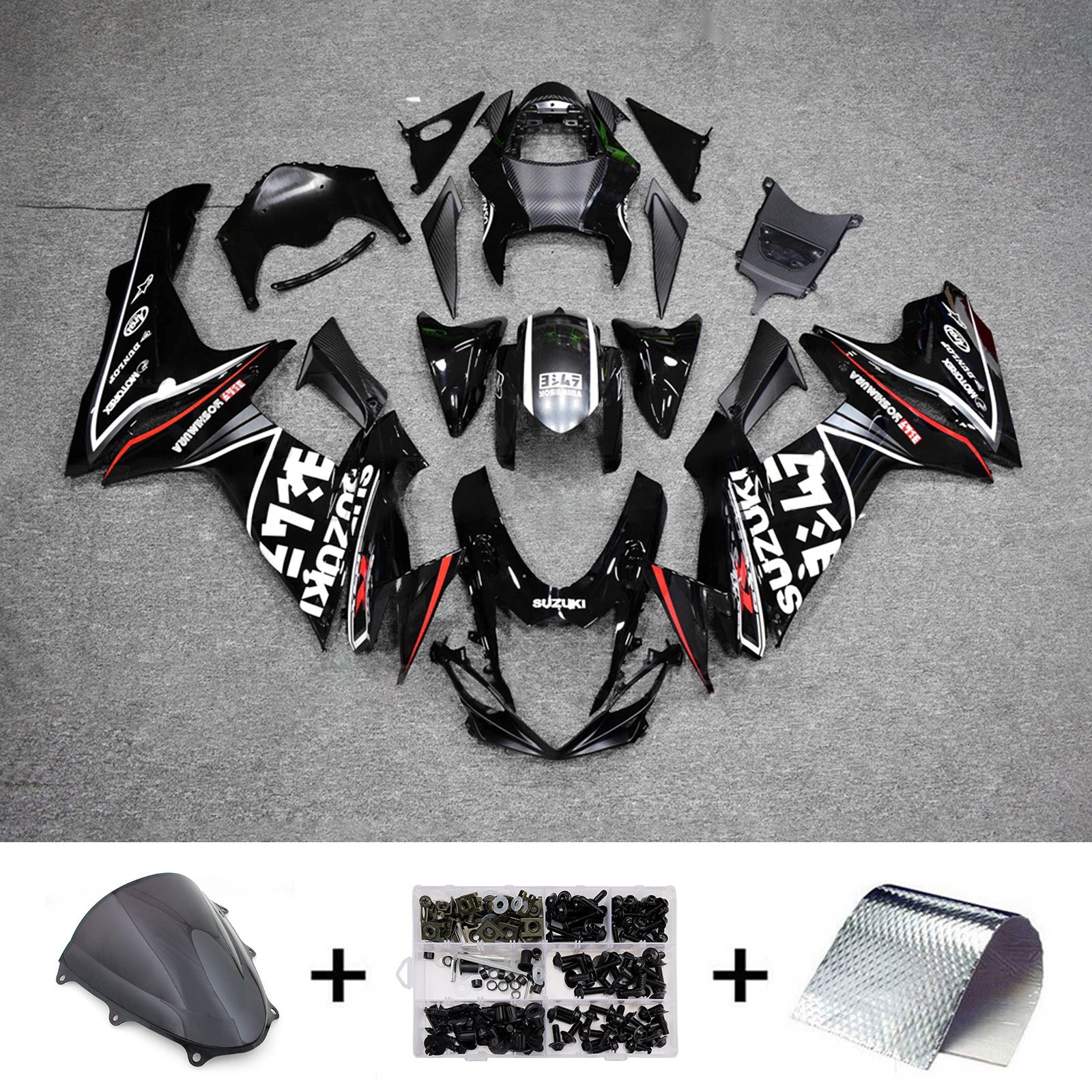 Amotopart 2011–2026 Suzuki GSXR 600/750 Schwarz Weiß Rot Verkleidungsset