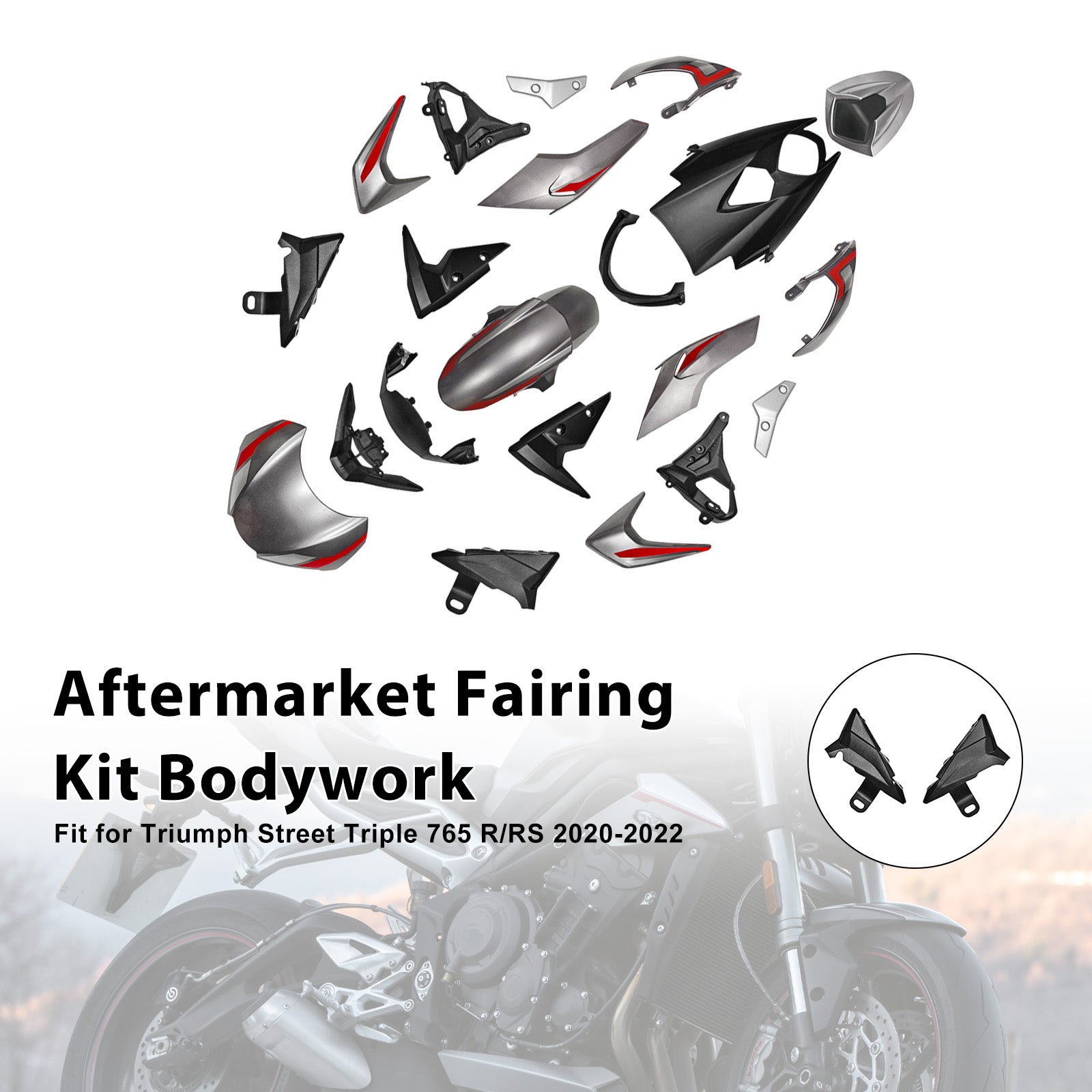Amotopart 2020-2022 Collection de kits de carénage Triumph Street Triple 765 R/RS