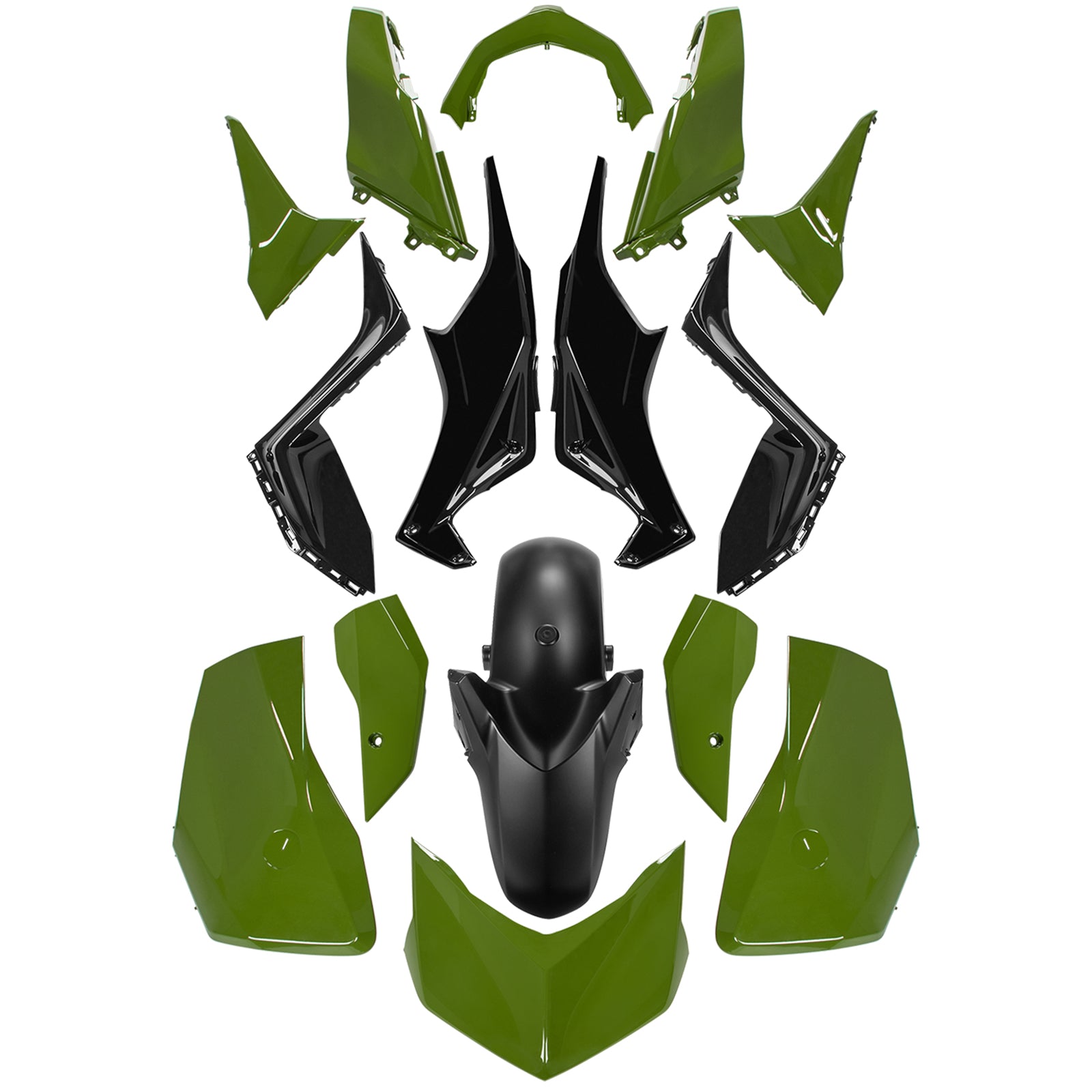 Amotopart 2023-2024 Yamaha X-MAX 300 Glossy Black Green Fairing Kit