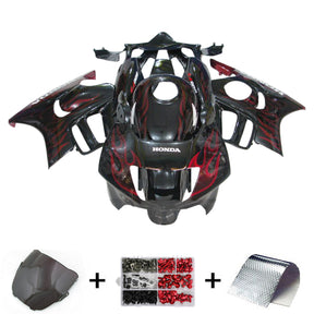 Amotopart 1997-1998 Honda CBR600 F3 Black & Red Flame Fairing Kit