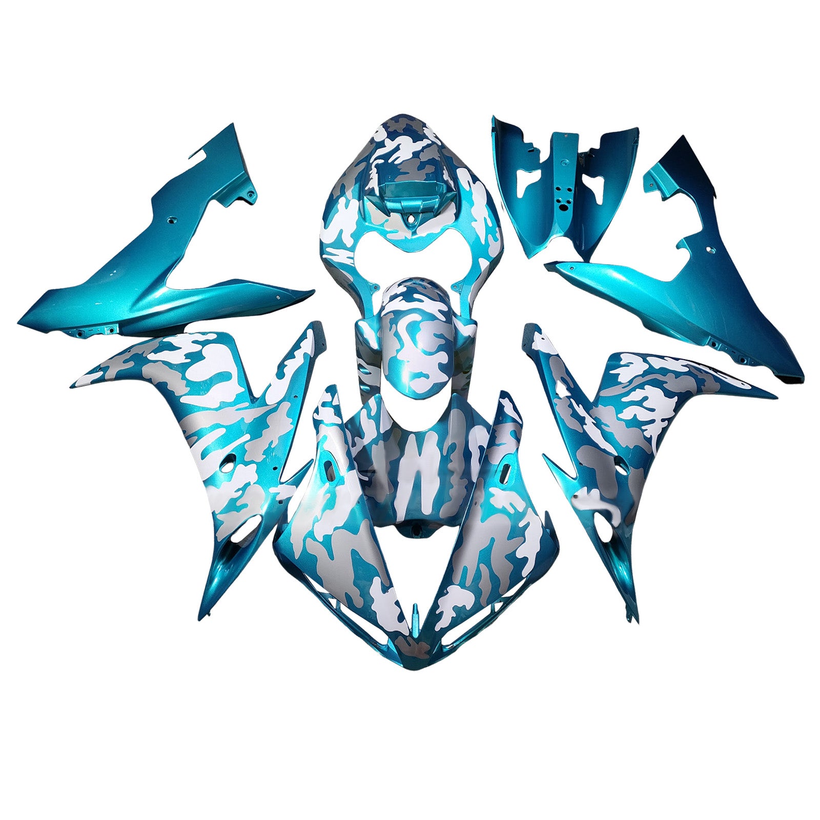 Amotopart 2004-2006 Yamaha YZF-R1 Light Blue White Fairing Kit
