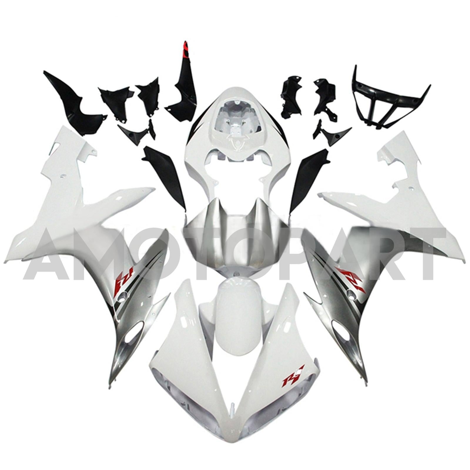 Amotopart 2004-2006 YZF 1000 R1 Yamaha Gray & White Fair Kit