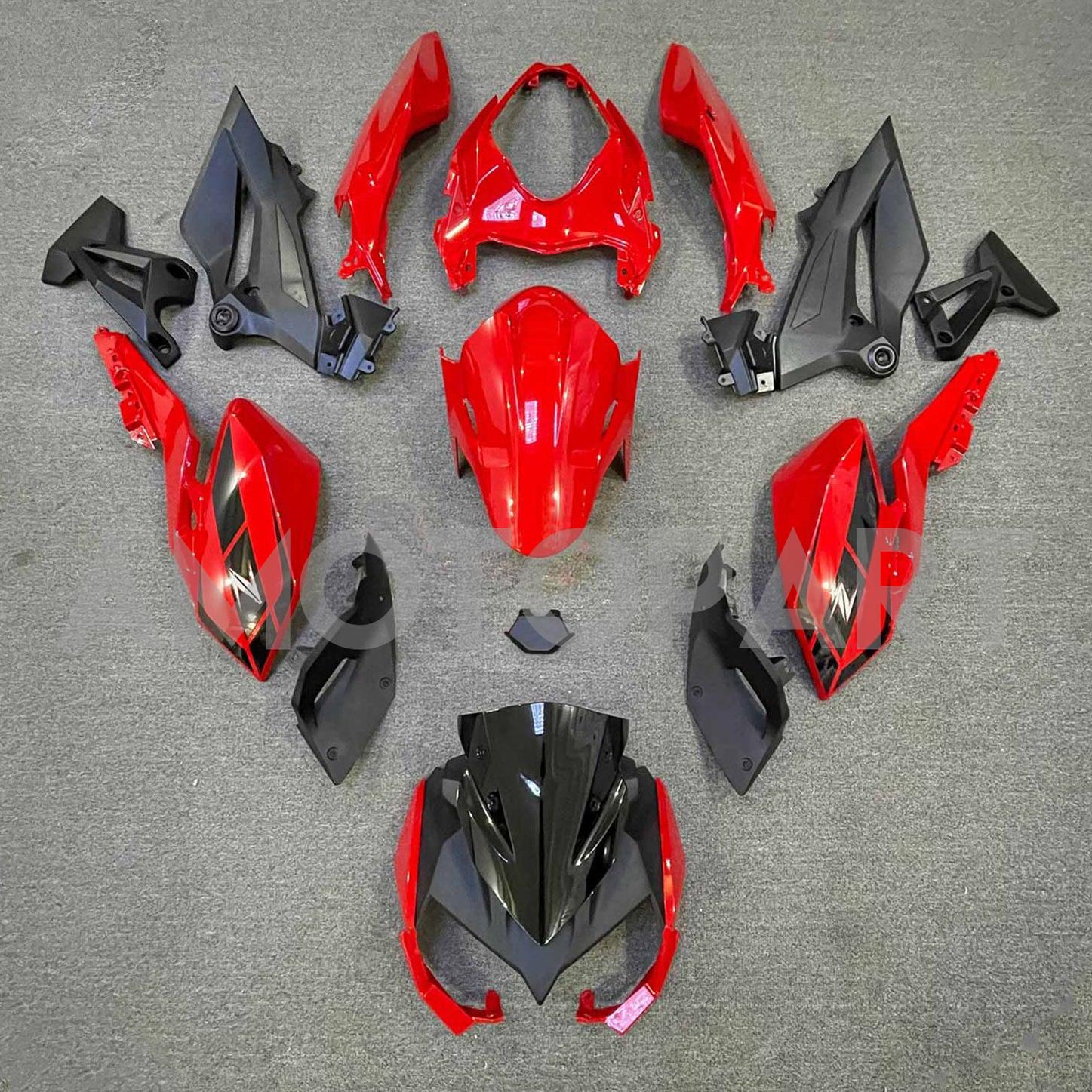 Amotopart 2018-2024 Z400 Kawasaki Black Red Fairing Kit