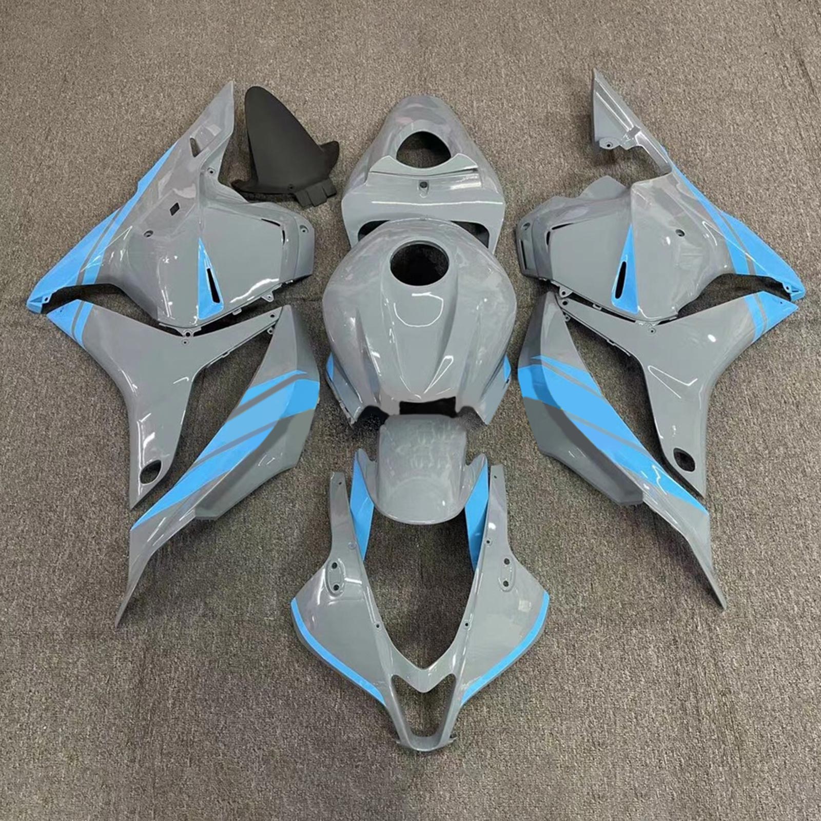 Amotopart 2007-2008 Honda CBR600RR Grey Blue Fairing Kit