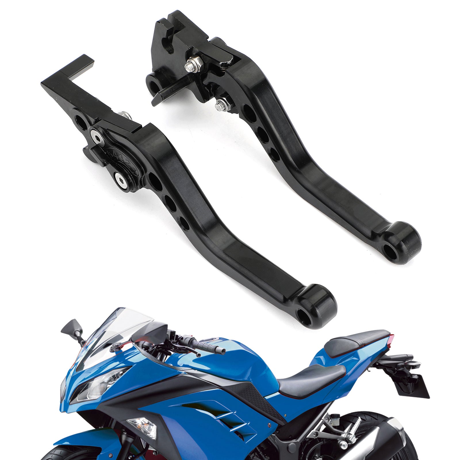 Leviers de frein et d'embrayage pour Kawasaki Ninja 250 300, noir