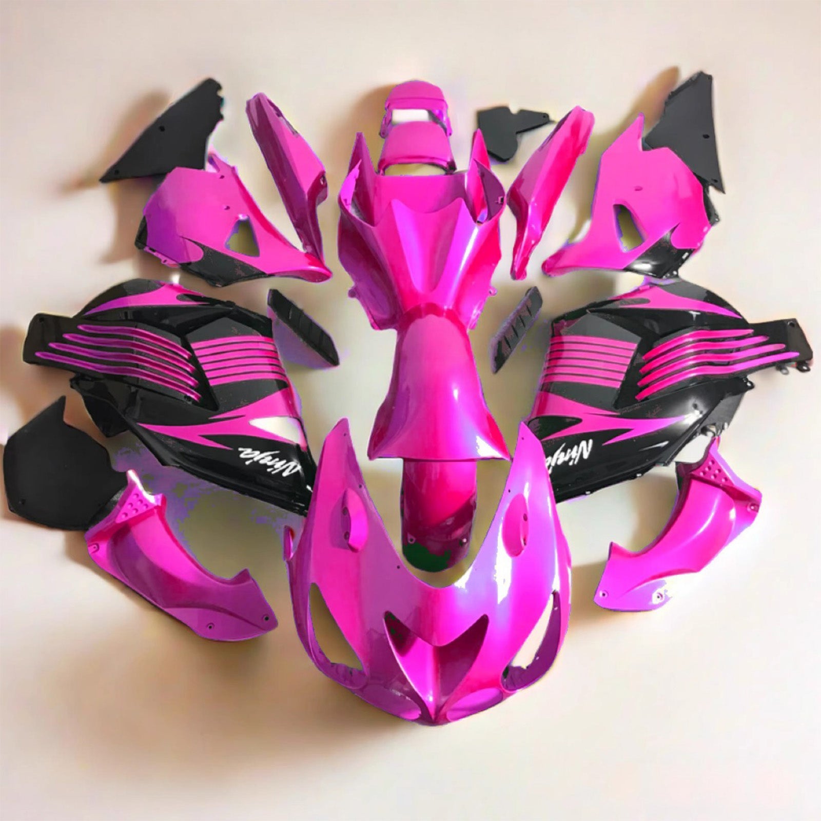 Amotopart 2006-2011 Kawasaki ZX14R ZZR1400 Purple Black Fairing Kit