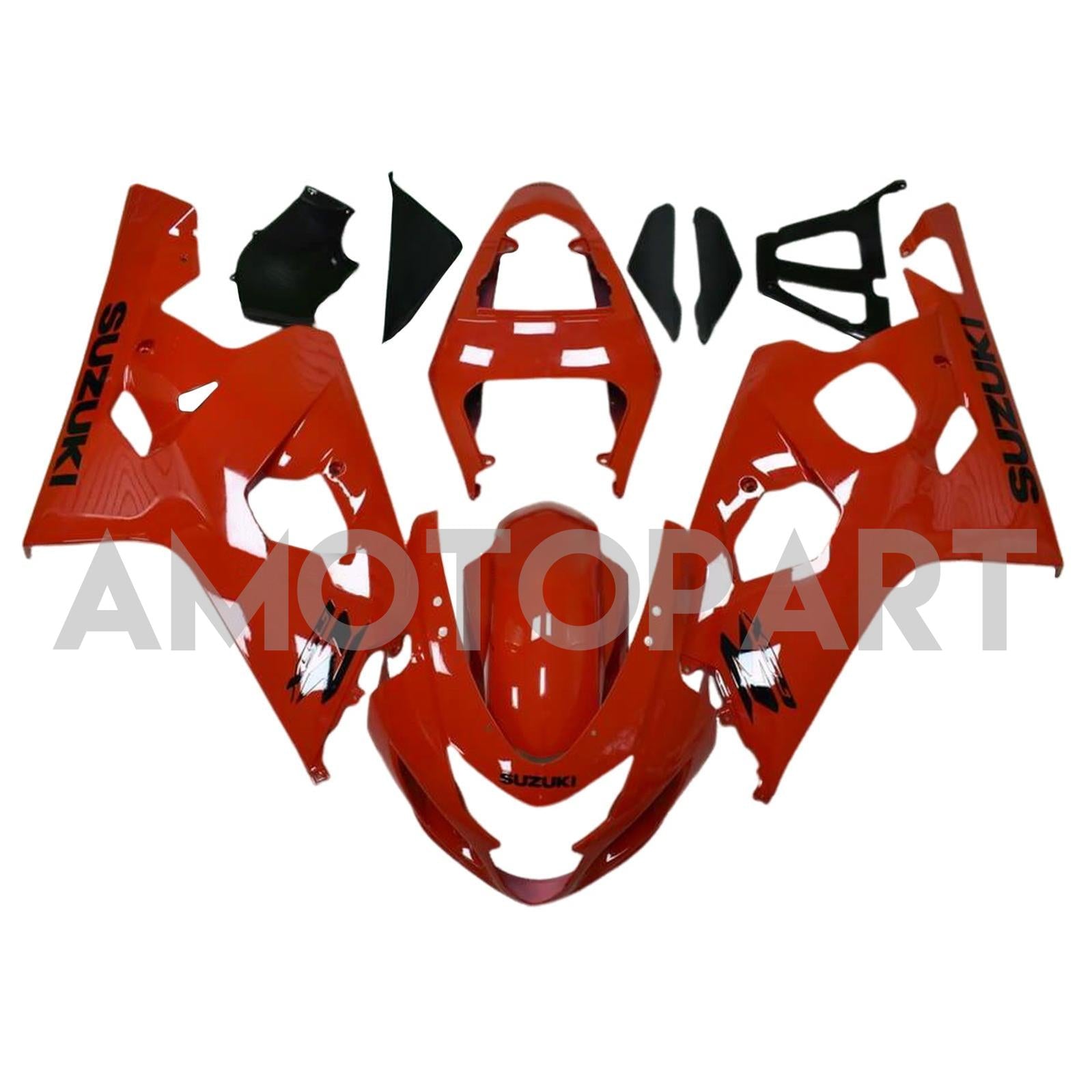 Amotopart 2004-2005 K4 GSXR 600/750 Suzuki Red&Black Logo Fairing Kit