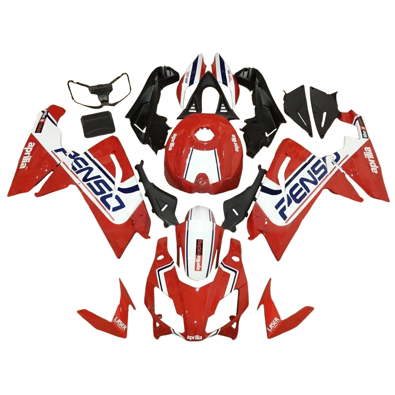 Kit carena Amotopart 2006-2011 RS125 Aprilia Red&amp;White Style1