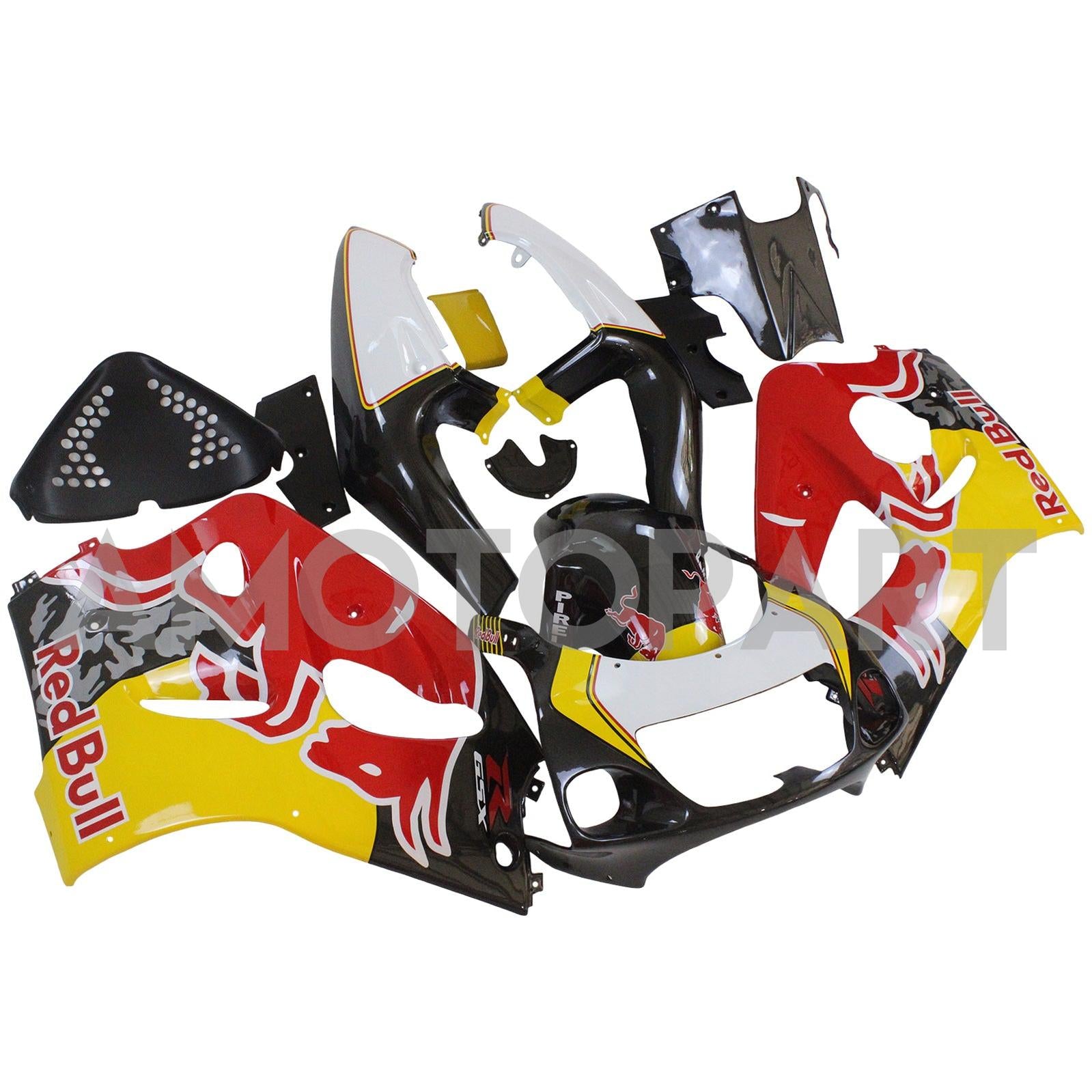 Amotopart Suzuki 1996-2000 GSXR600 & 1996-1999 GSXR750 Black White Fairing Kit