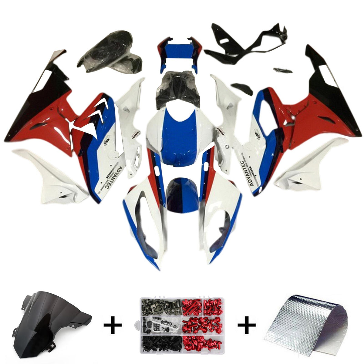 Amotopart BMW S1000RR 2015-2016 Blue&Red Style2 Fairing Kit