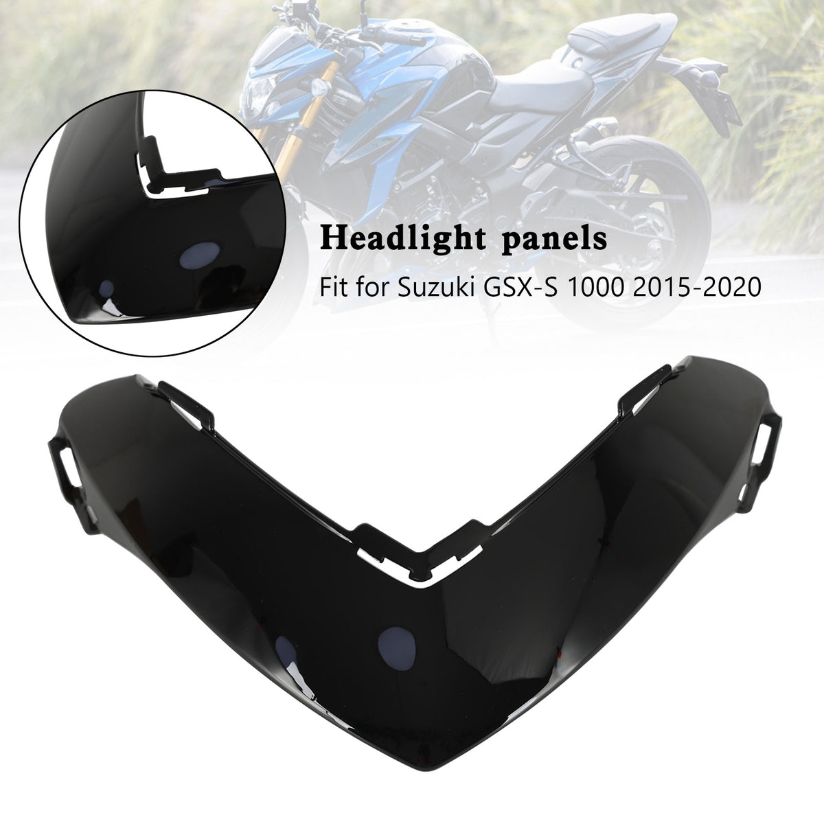 Front Nose Headlight panels Fairing For Suzuki GSX-S 1000 2015-2020 Black