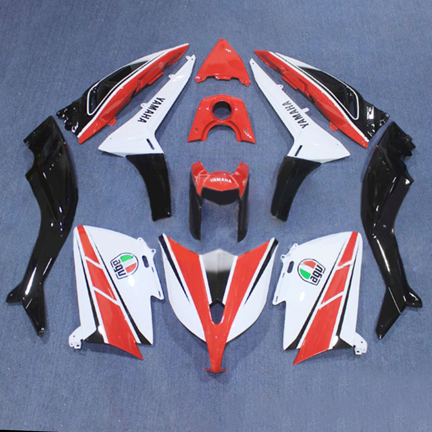 Amotopart 2012-2014 TMax TMAX 530 Yamaha Kit de carenado rojo y blanco Style4