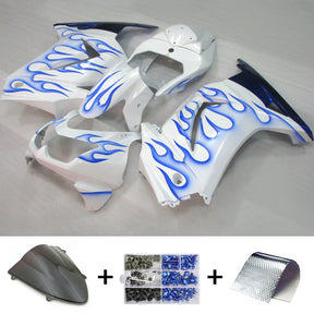 Amotopart 2008-2012 Kawasaki EX250 Ninja250R White&Blue Fairing Kit