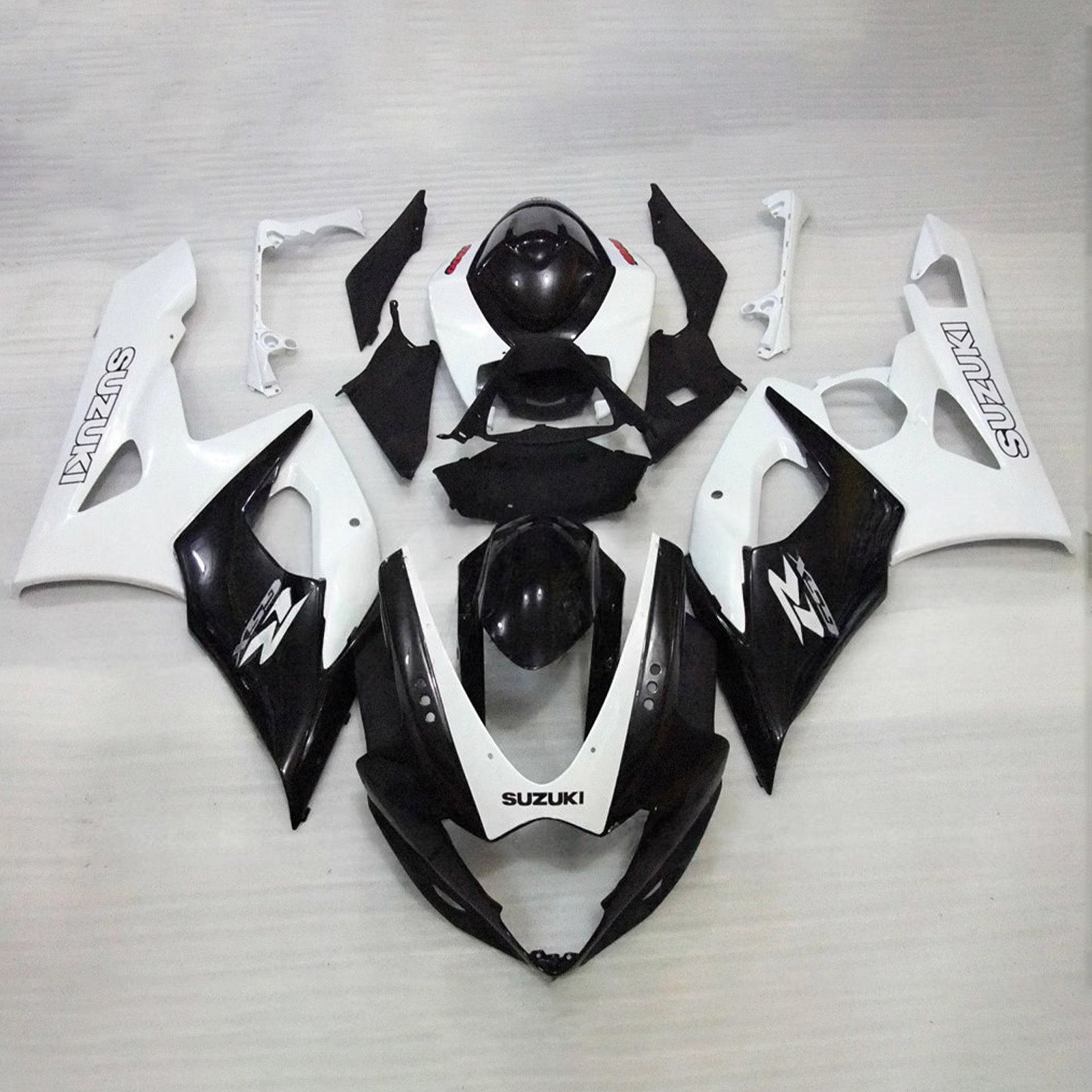 Amotopart 2005-2006 Suzuki GSXR1000 Black White Fairing Kit