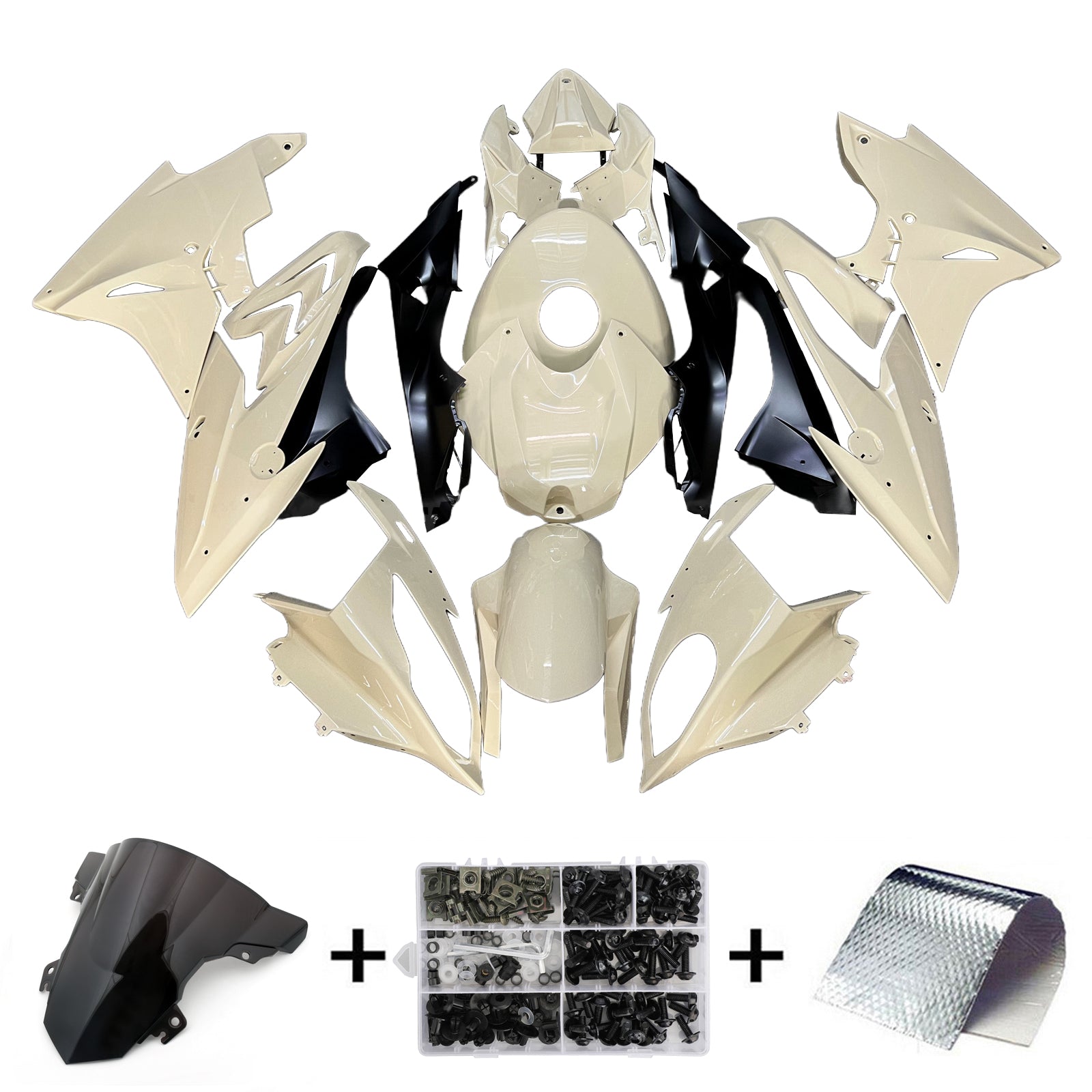 AMOTOPART 2017-2018 BMW S1000RR Black Cream Color Faming Kit