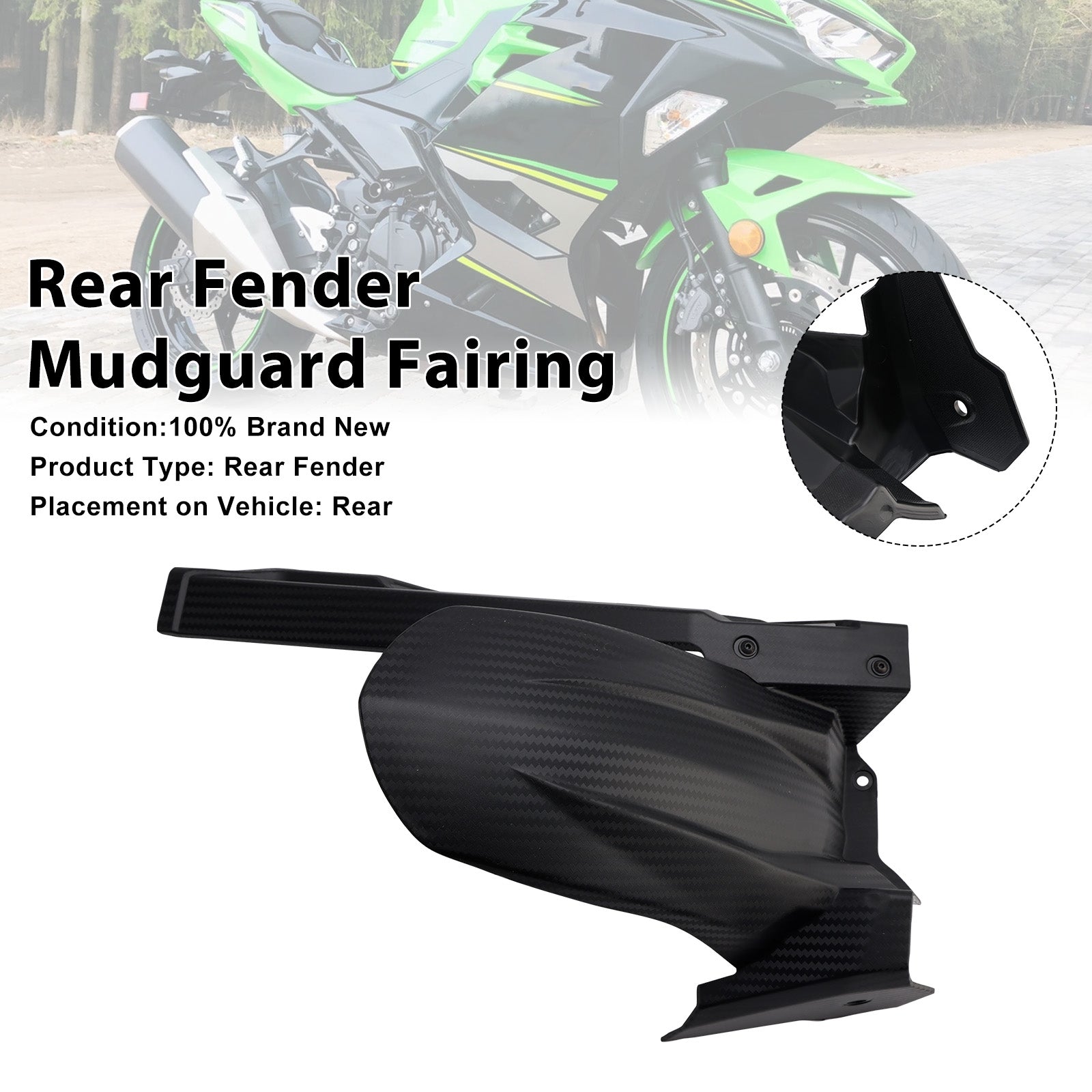 2018+ Kawasaki Ninja 400 Z400 Ninja 500 Z500 Heckfenderverkleidung