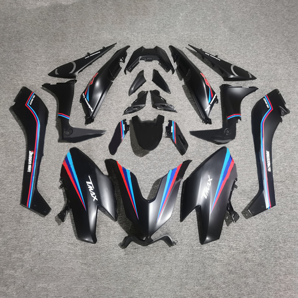 Amotopart 2017-2018 Yamaha T-Max TMAX530 Fairing Blue&Red Style3 Kit
