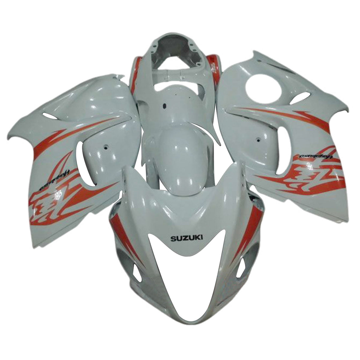 Amotopart 2008-2020 GSX1300R Hayabusa Suzuki Kit de carenado blanco y naranja